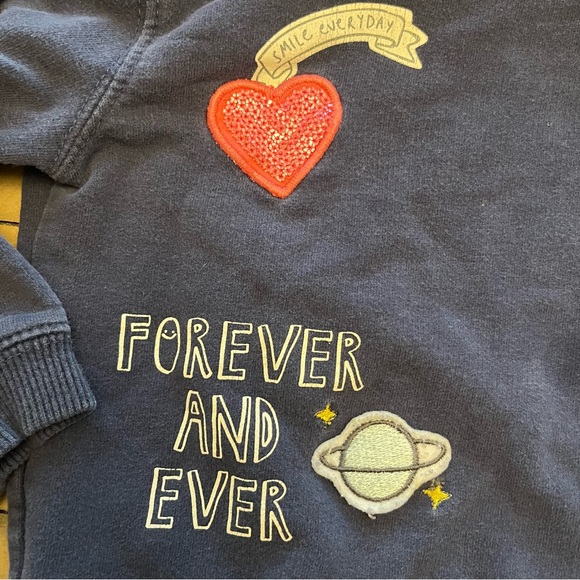 12M Zara blue graphic appliqué crewneck sweater - Picture 3 of 6